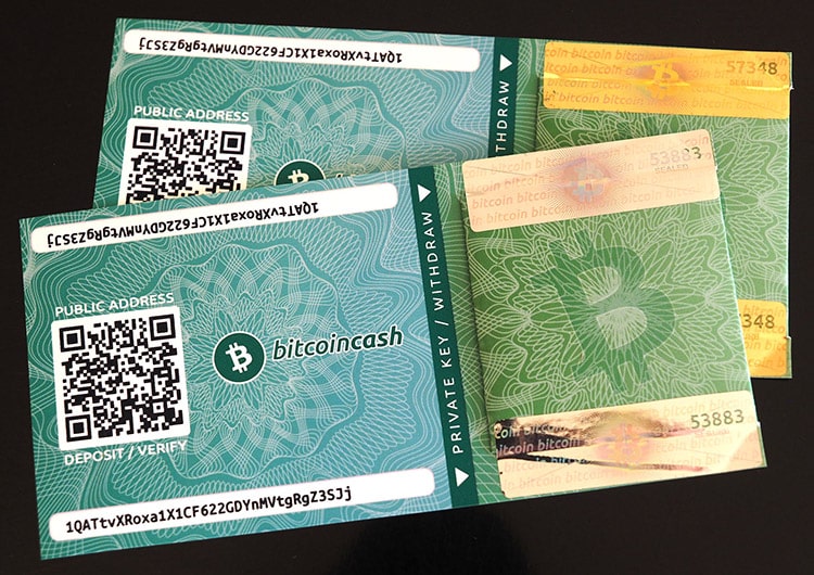 Bitcoin Cash Paper Wallets